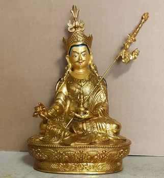 Тибетски бронзова статуя на Буда, Докато Ръчна изработка, позлатена Гуаньинь, Богът на богатството