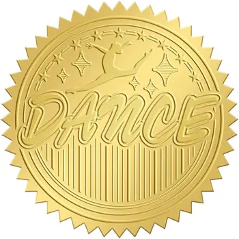 50 мм, Печат на пликове Етикети Танц 100шт Печат от фолио с релефни Самозалепващи стикери от златно фолио Етикет за сватбени покани