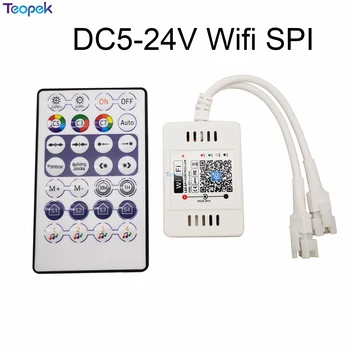  Led SPI-Контролер за Pixel Strip DC12-24V 2048 пиксела, Wi-Fi интернет И Гласова Контролер С 28 комбинации за Дистанционно управление Magic APP Home Pro