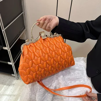 Луксозен дамски Потник чанта, trend дизайн във формата на миди, чанта през рамо, чантата, Лятна кожена чанта през рамо с ярки цветове, дамски вечерна дамска чанта, чанта