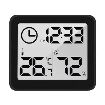 Горещ термогигрометр Ултра-Прост умен дом Електронен дигитален термометър, влагомер LCD цифров стенен часовник Бърза доставка