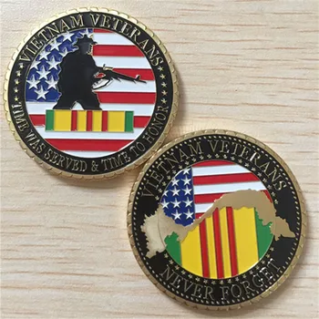 Безплатна доставка за военните на САЩ, ветерани от Виетнам, 24-каратная златна монета на повикване