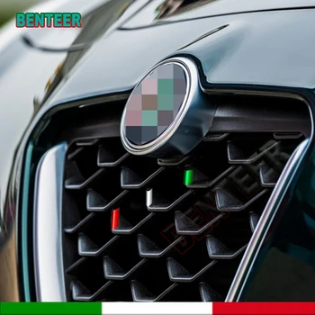 Стикер На радиаторна Решетка С Италиански Флаг За Alfa Romeo Giulia Giulietta Stelvio Brera mito 147 156 159 TI7 166 159 TI
