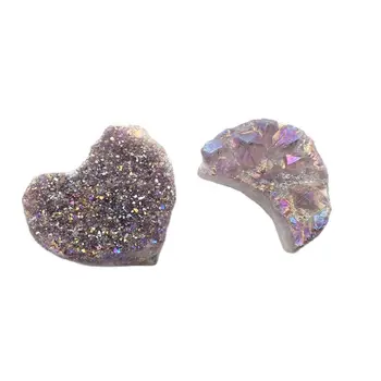 Лечебен камък от естествен кварц angel aura, аметистового сърца и кристали във формата на луната и за декорация на дома