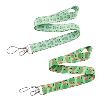 Хубава каишка Green Frog с завязками на врата си каишка за ключове, карта за самоличност, въжета за мобилен телефон, държач за бейджа USB, въжета за закачване, въжета за лариата