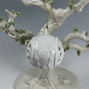 Керамични бяла Кухи перлено бял балон ръчно изработени, висулка във формата на елхи, украса за дома, мебели