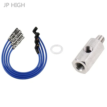 Жак турбонагнетателя от неръждаема стомана с 4ШТ жгутом кабели автомобилни свещи 8 мм, Комплект кабели за запалване на автомобилни свещи