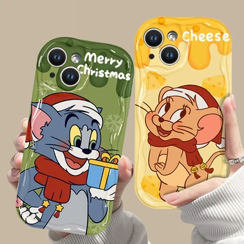 Коледен Мек Калъф Tom Jerry за Huawei P60 P50 P40 Lite 5G и 4G P30 Pro Капитан 60 50 40 30 Nova Y90 Honor X5 Течен Силиконов Калъф