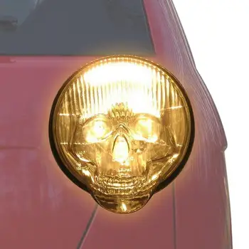 Покривала за главата светлина под формата на черепа На Хелоуин Авто лампа под формата на Черепа за автомобили Декоративна защитна капачка на фенер Аксесоар за мотоциклет