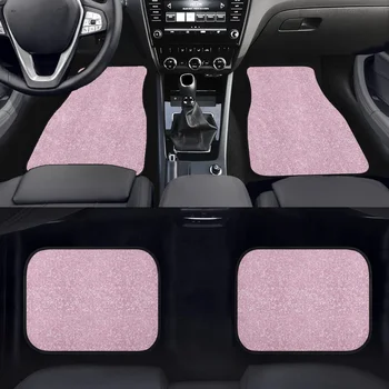 STUOARTE Модни Автомобилни Постелки с Принтом Pink Bling за Автофургона, Suv, 4 бр. Универсални, Подходящи за Предна и Задна Пода на колата.