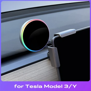 За Tesla, Модел 3/Y/S/X Алуминиев Кола Телефона Метален Екран За Странично Монтиране На Магнитното Безжично Зарядно 15 Вата Бързо Зареждане