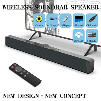 Колона с Bluetooth-високоговорител, мощен портативен говорител, звукова панел на телевизора, компютър, музикален център, boombox с TF AUX, USB-радио