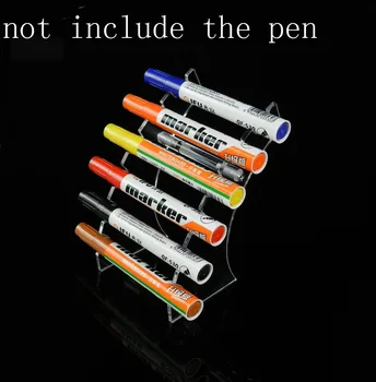 Акрилни 6 позиции държач за химикалки със собствените си ръце, молив, маркер, на дисплея за писалки, Многофункционален изложбен щанд, на рафт за демонстрация на бижута