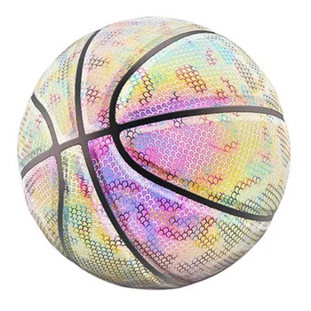 Светлинен отразяваща баскетболен нощен Цветни Износоустойчива баскетболен спортен топката на закрито, на открито, през нощта Практичен удобен