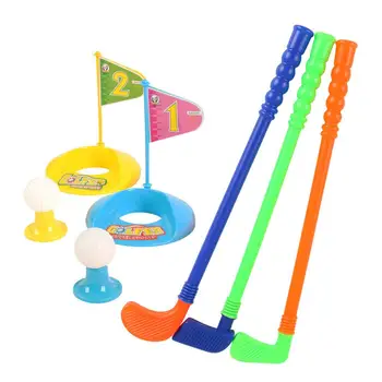 Детски комплект за голф, флаг с клубен топката, интерактивна игра за родители и деца, спортен костюм с топката на открито, забавен детски комплект за тренировка на голф