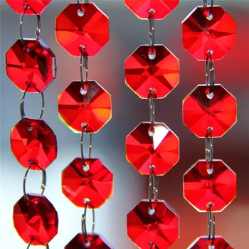 5 метра за окачване на сватбен декор Кристал стъкло Червената част от Гирлянда от мъниста на Конци Полилей Завеси Централно украса