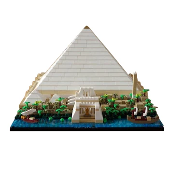 MOC 21058 - Сграда на Голямата Пирамида, известна архитектура, на набор от градивни елементи, забележителност от египетската митология, обучение тухлена играчка