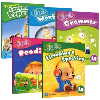 Учебник за началното училище Лонгман Express 1A-6B + 4 работни-тетрадки Изпращане на аудио книги за деца по английски език