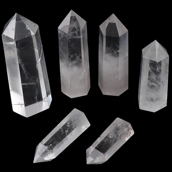 Натурален прозрачен кварцов кристал, блестящо Пръчка, Точка Лечебни камъни за аквариумни занаяти, производство на бижута, аксесоари за дома