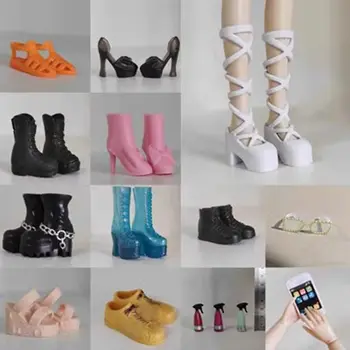 1/6 стоп-моушън обувки На висок ток, супер модел, 30 см, куклени сандали, Оригинален стоп-моушън ежедневни обувки на равна подметка, дамски стоп-моушън обувки, Аксесоари