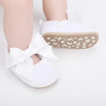 Обувки на принцеса за момиченца; Меки кадифени обувки с бантиком; нескользящая обувки за първите ходунков; обувки за деца;