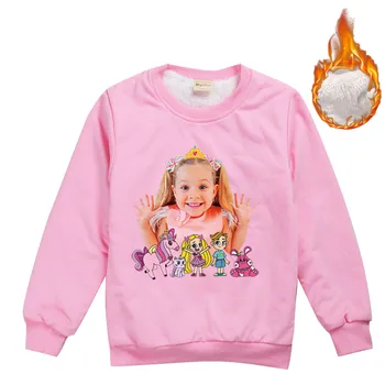 Детски костюм за шоуто на Даяна и Ромы 2023, зимен гащеризон за деца, сака, Кадифе, топъл флисовые блузи за момичета, дрехи за момчета