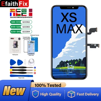 EFAITHFIX За iPhone Xs MAX Подмяна на LCD екрана 6,5-инчов дисплей в събирането на 3D Сензорен екран дигитайзер с набор от инструменти за ремонт