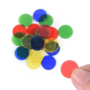 Децата за игра на бинго Пластмасов монета 15 мм Прозрачни математически играчки Образователни играчки Монтесори Чип за бинго
