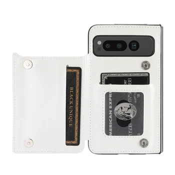 За Google Pixel Case Fold Луксозен ретро портфейл от изкуствена кожа с отделение за карти, магнитен държач за Сгъване защитно Противоударная твърда делото