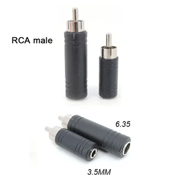 Plug RCA към 3,5 мм 6,35 mm 6,5 mm гнездовой 3 щифта стереоразъем конектор кабел Адаптер 6,35 3,5 Аудио M/F аудио щекер U26