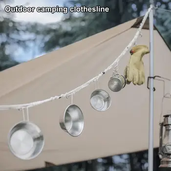 Хлопчатобумажный кабел за палатки Преносим Кабел с няколко канатами за къмпинг Закачалка за връзки Външни Аксесоари