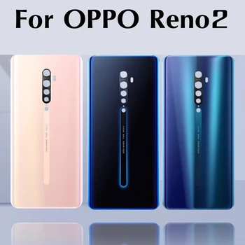Напълно нов за OPPO RENO2 Reno 2 Задния капак на отделението за батерията Заден корпус Стъклена врата лента за Носене