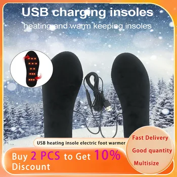 1 Чифт стелки за крака с USB нагряване, които могат да се режат, Топло на краката, топла вода чанта за обувки с подгряване през Зимата, която може да се пере