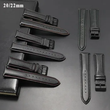 20/22 мм от въглеродни влакна Луксозна Кожена Каишка за Samsung Galaxy Watch 3 4 5 Pro 45 мм и 46 мм Gear S3 Classic Band за Amazfit Huawei