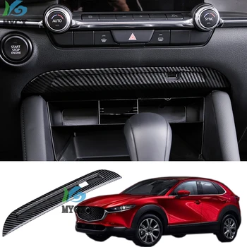 ABS Въглеродни влакна за Mazda CX-30 CX30 2020 2021 Аксесоари За автоматично конзола Декоративна ивица Тампон Стикер USB интерфейс