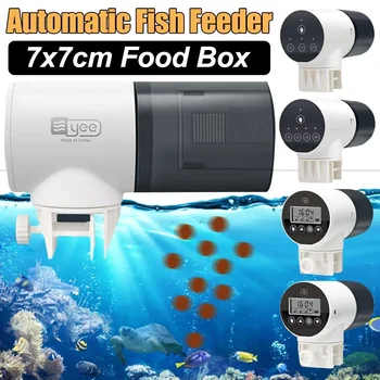 ИИИ Smart Регулираща се на 360 Градуса Автоматично ясла за аквариумни риби с LCD дисплей, таймер без демонтаж, Капацитет 100 г